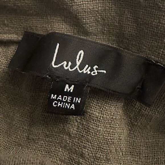 New! Lulus Best Harvest Olive Green Mini-Dress Sz M - Picture 5 of 7